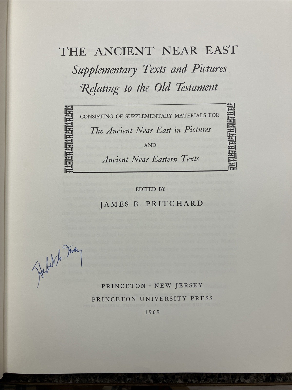The Ancient Near East, Supp Texts, Pritchard, Hardcover, 1969, Princeton