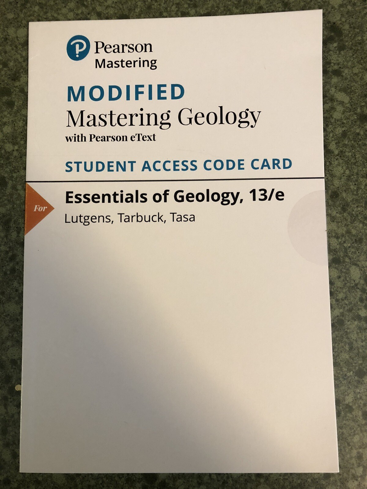 NEW Pearson eText Access Code Card for Essentials of Geology 13th Ed. by Lutgens