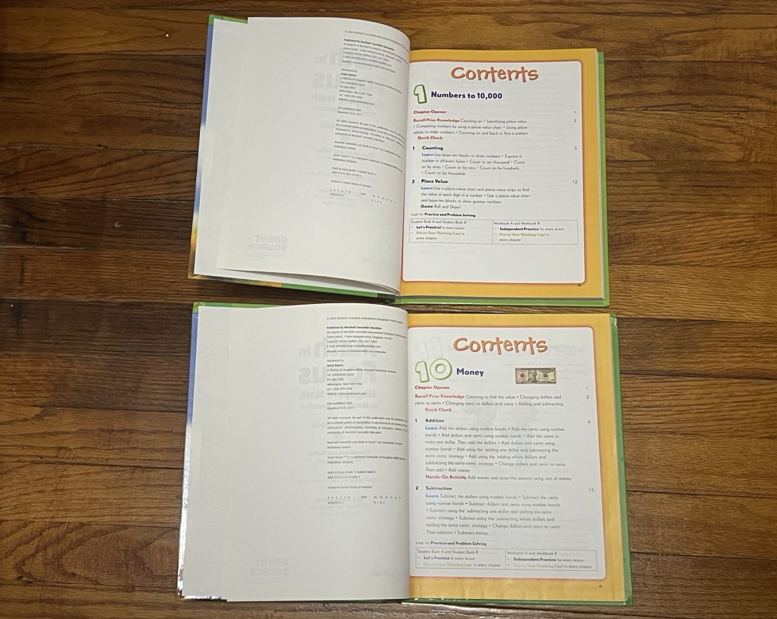 Set ~ 2 Math In Focus 3A, 3B Student Textbooks Singapore Math Marshall Cavendish