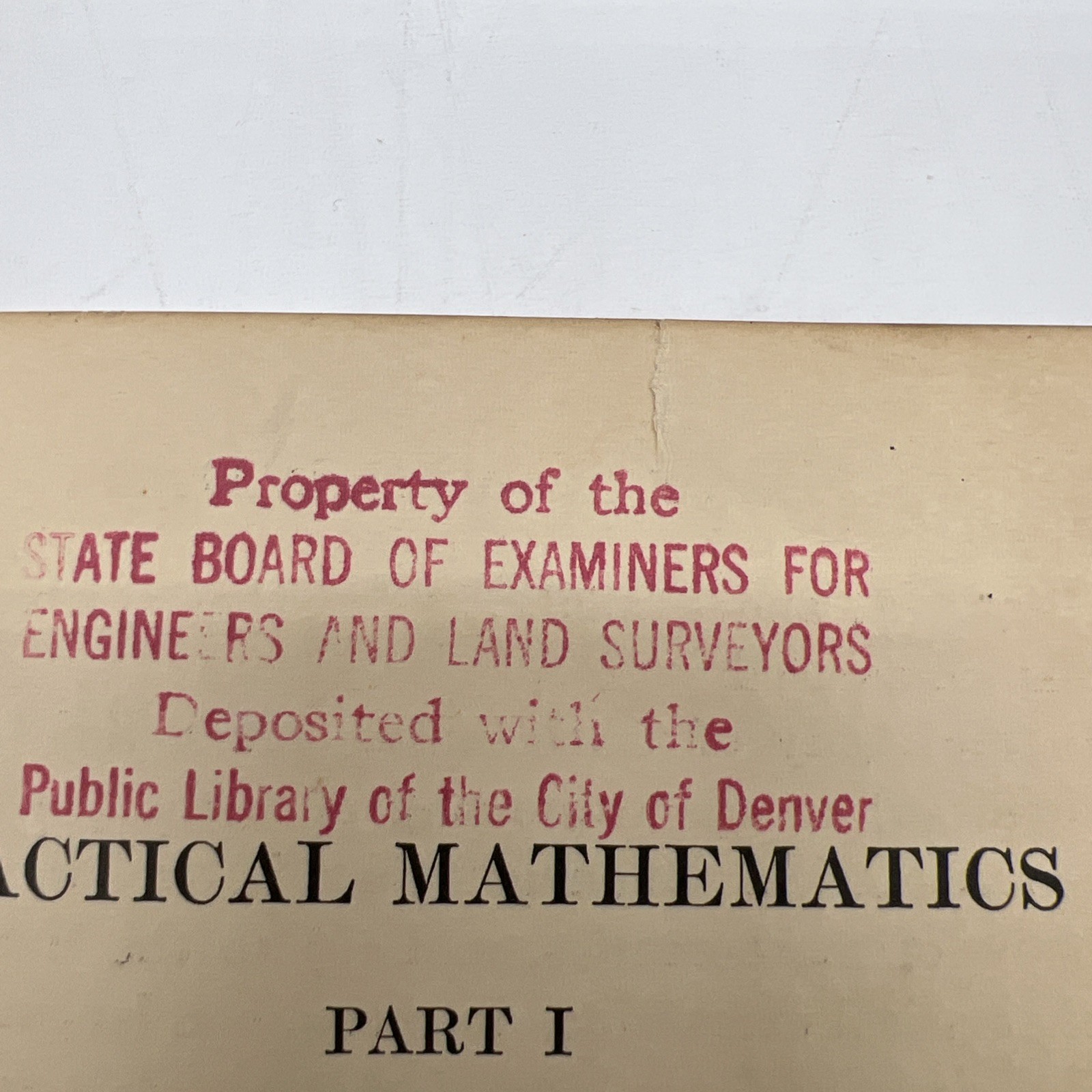 Practical Mathematics, 4th Ed, 1940, McGraw-Hill, Palmer & Bibb-Denver PL Book