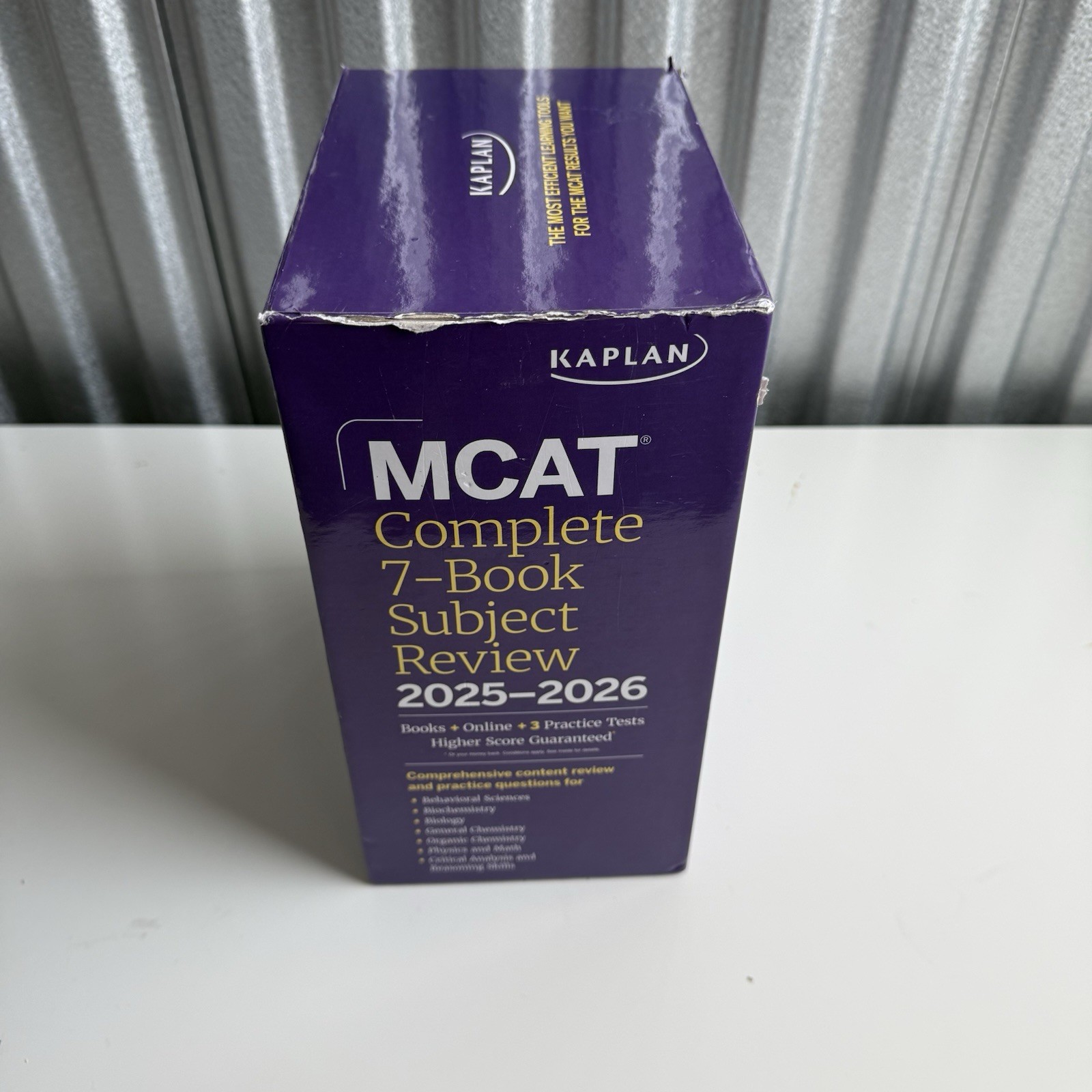 MCAT Complete 7-Book Subject Review – Paperback, by Kaplan Test Prep – Very Good