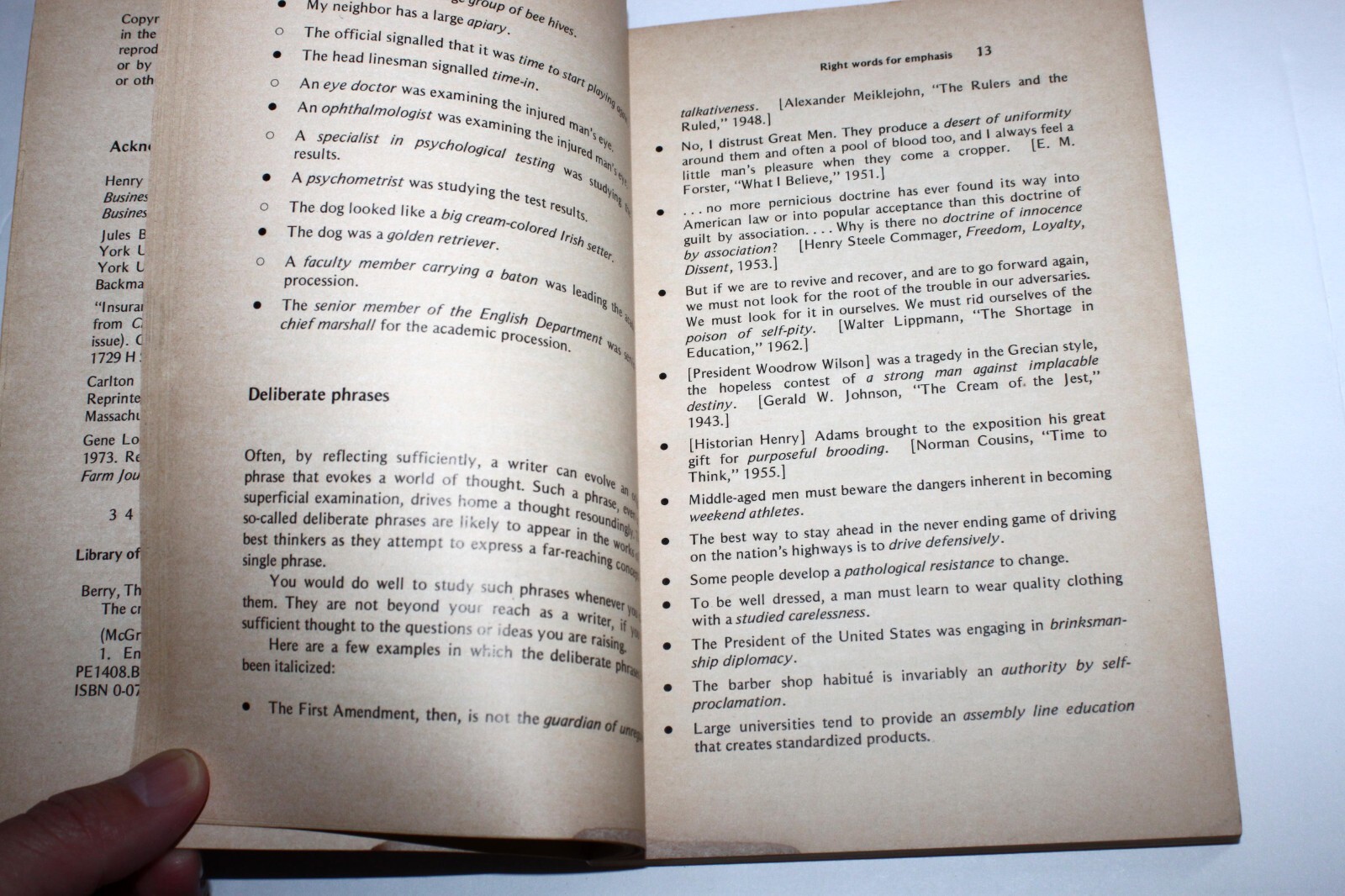 The Craft of Writing by Thomas Elliott Berry (Trade Paperback 1974)