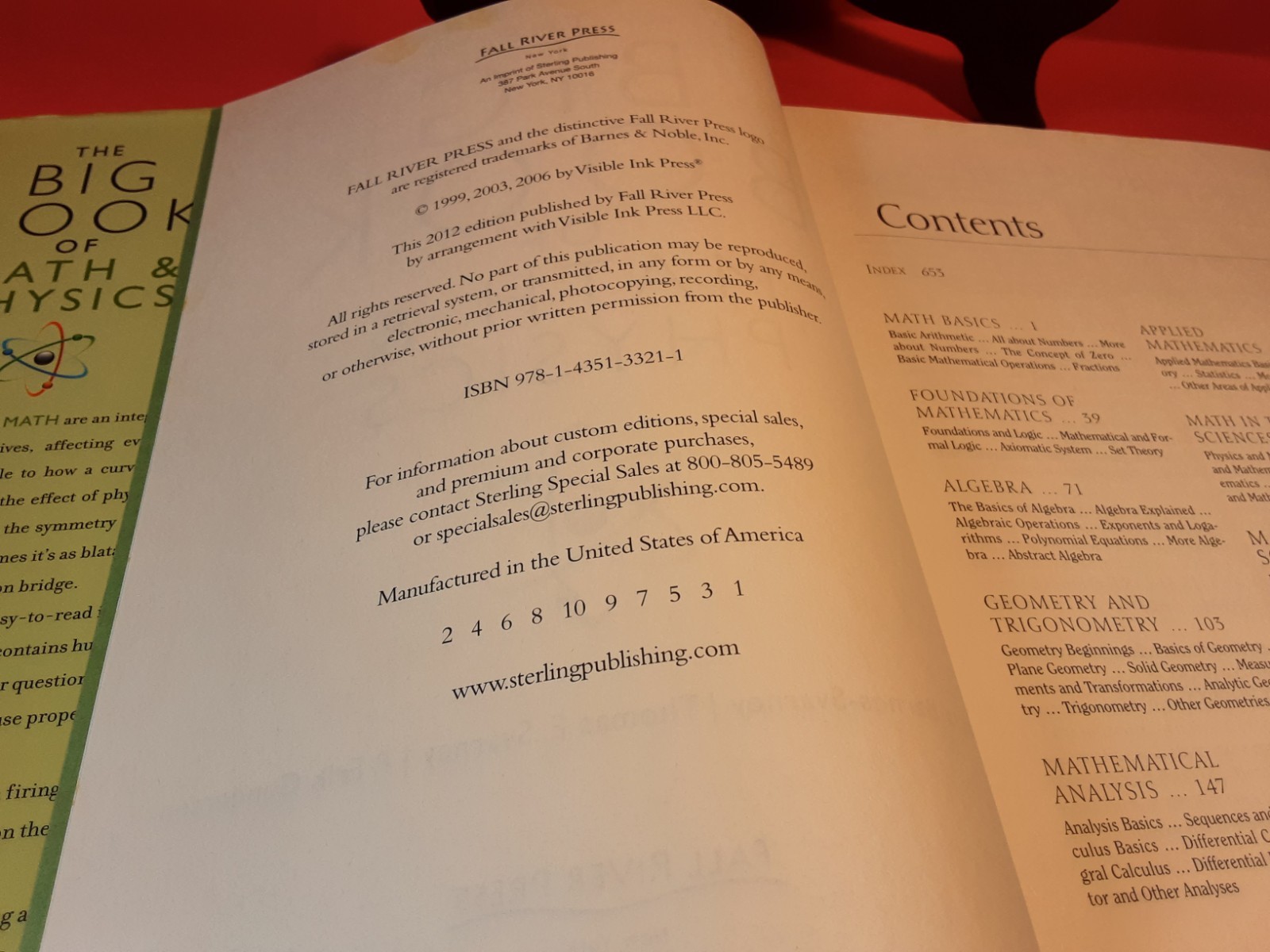 The Big Book Of Math & Physics Hardcover Textbook 2012 Educational
