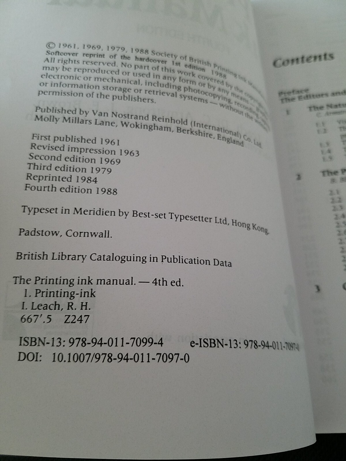 The Printing Ink Manual 4th ed 1988 PB Very Good to Good