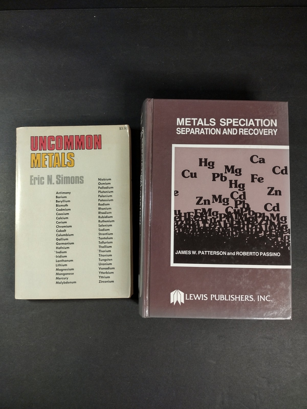 Metals Speciation, Separation And Recovery Book Lot