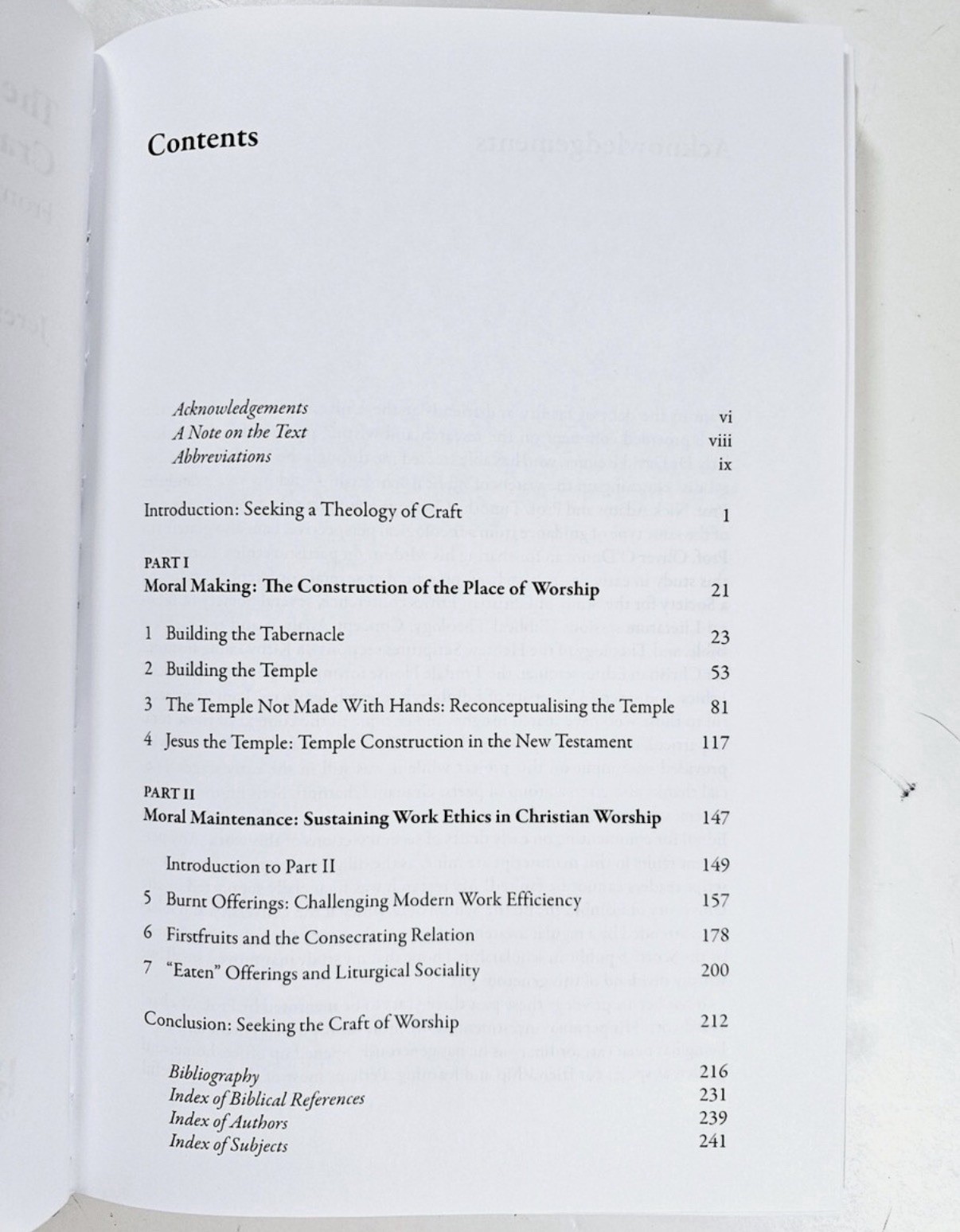 Theology of Craft and the Craft of Work : From Tabernacle to Eucharist by Jeremy