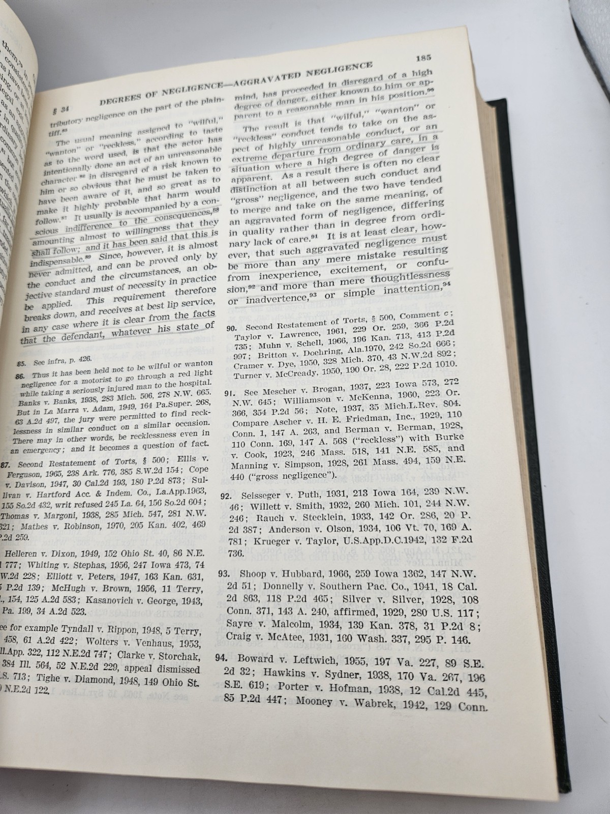 The Law of Torts Hornbook by William Prosser 4th Edition 1971 West Publishing