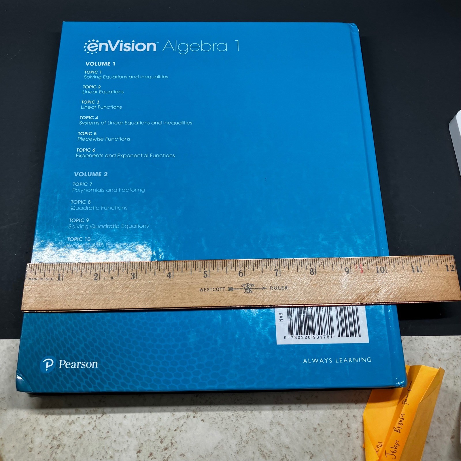 Pearson enVision Algebra 1 Teacher’s Edition Volume 1 Blue Common Core Hardcover