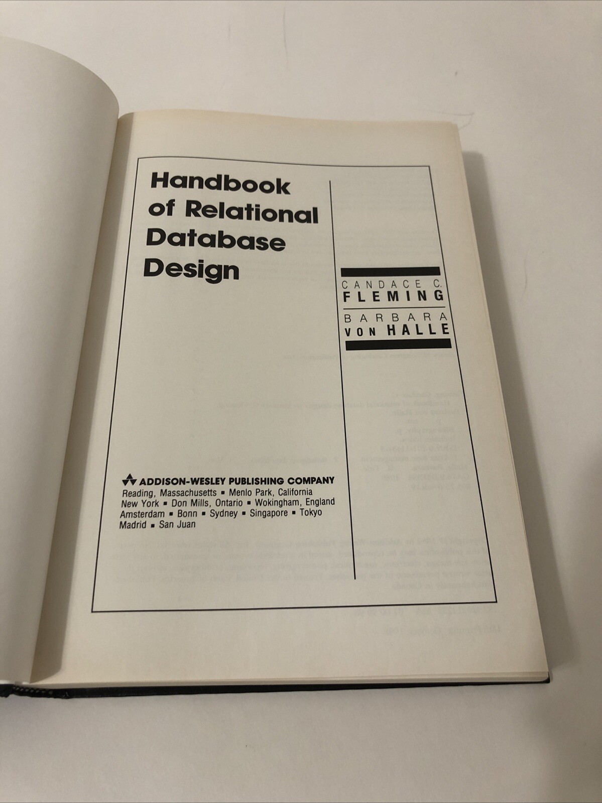 Handbook of Relational Database Design By C. Fleming, B. Bob Halle – Hardcover