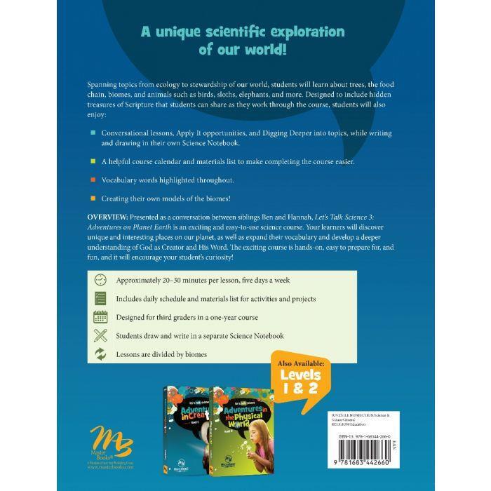 New Master Books ADVENTURES ON PLANET EARTH Lets Talk Science Level 3 Homeschool