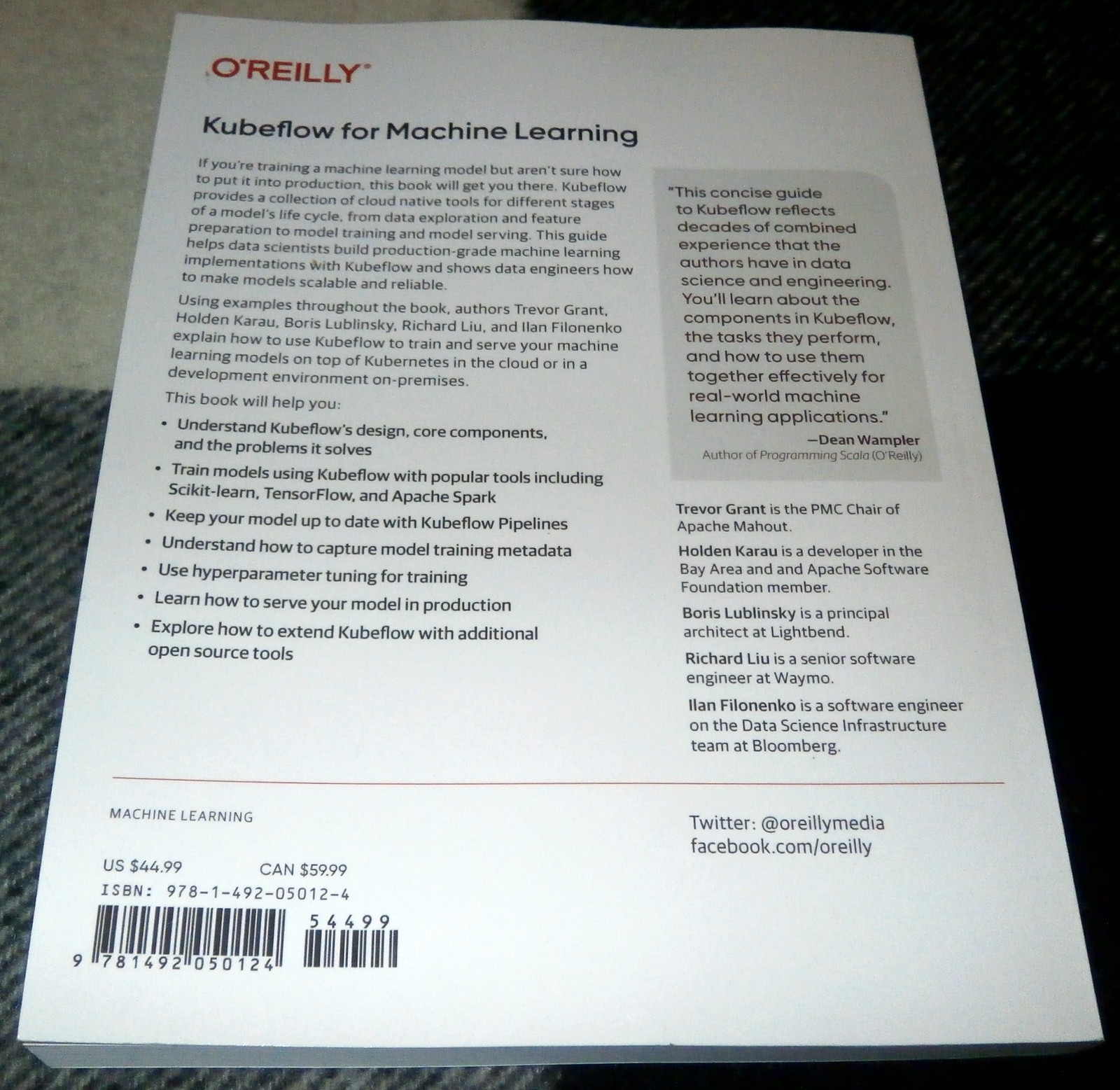 O’ Reilly Kubeflow for Machine Learning | GREAT Condition | Fast Shipping!