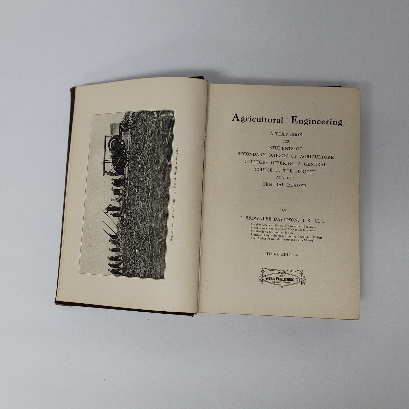 1913 Agricultural Engineering 3rd Edition Vintage Hardback Textbook Davidson