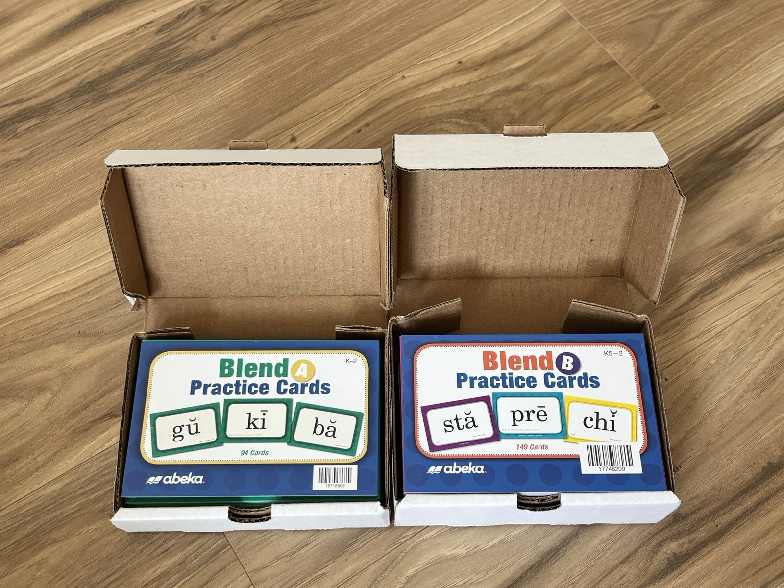 Abeka Blend A and Blend B Practice Cards Like New