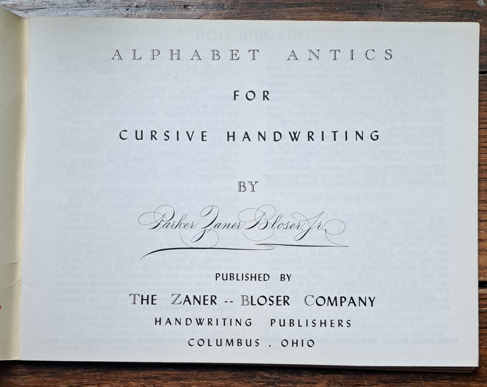 Vintage 1955 Alphabet Antics For Cursive Handwriting By Zaner- Bloser