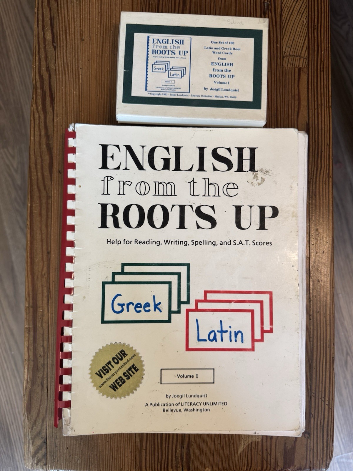 English from the Roots up Vol 1 Book and Flashcards by Joegil K. Lundquist