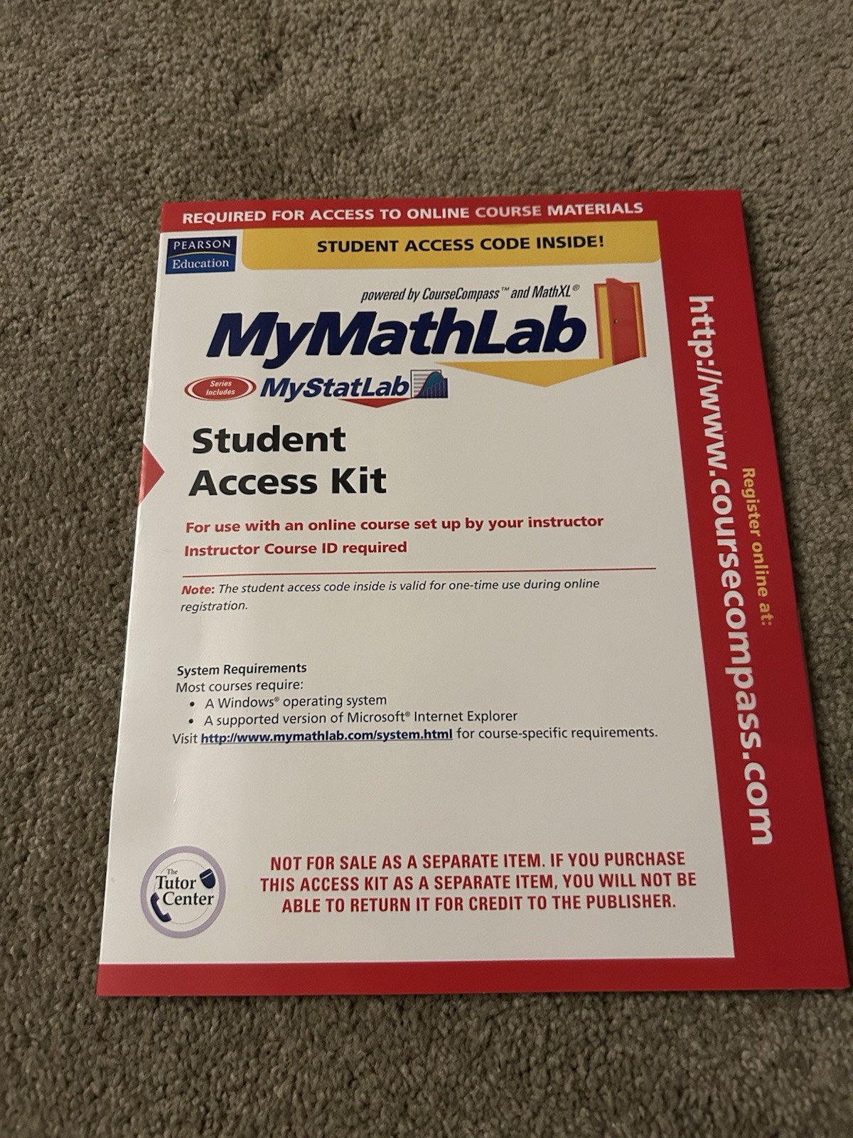 MyMathLab My Math Lab 2006 Student Access Code Kit includes MyStatLab