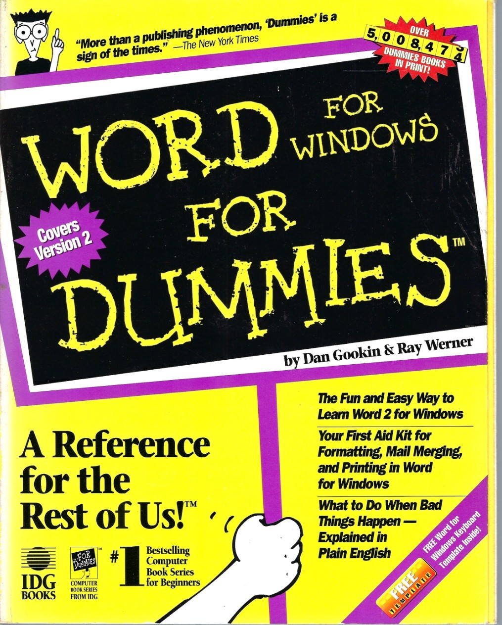 Word F/Windows for Dummies PB 1993 Dan Gookin Ray Werner Vintage