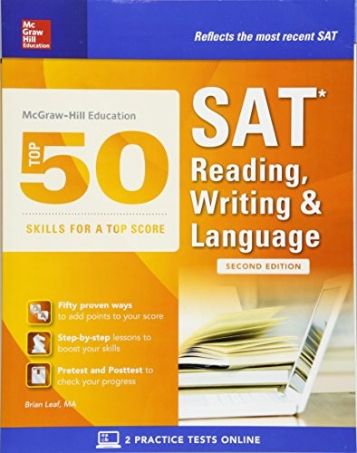 MCGRAW-HILL EDUCATION TOP 50 SKILLS FOR A TOP SCORE: SAT By Brian Leaf EXCELLENT