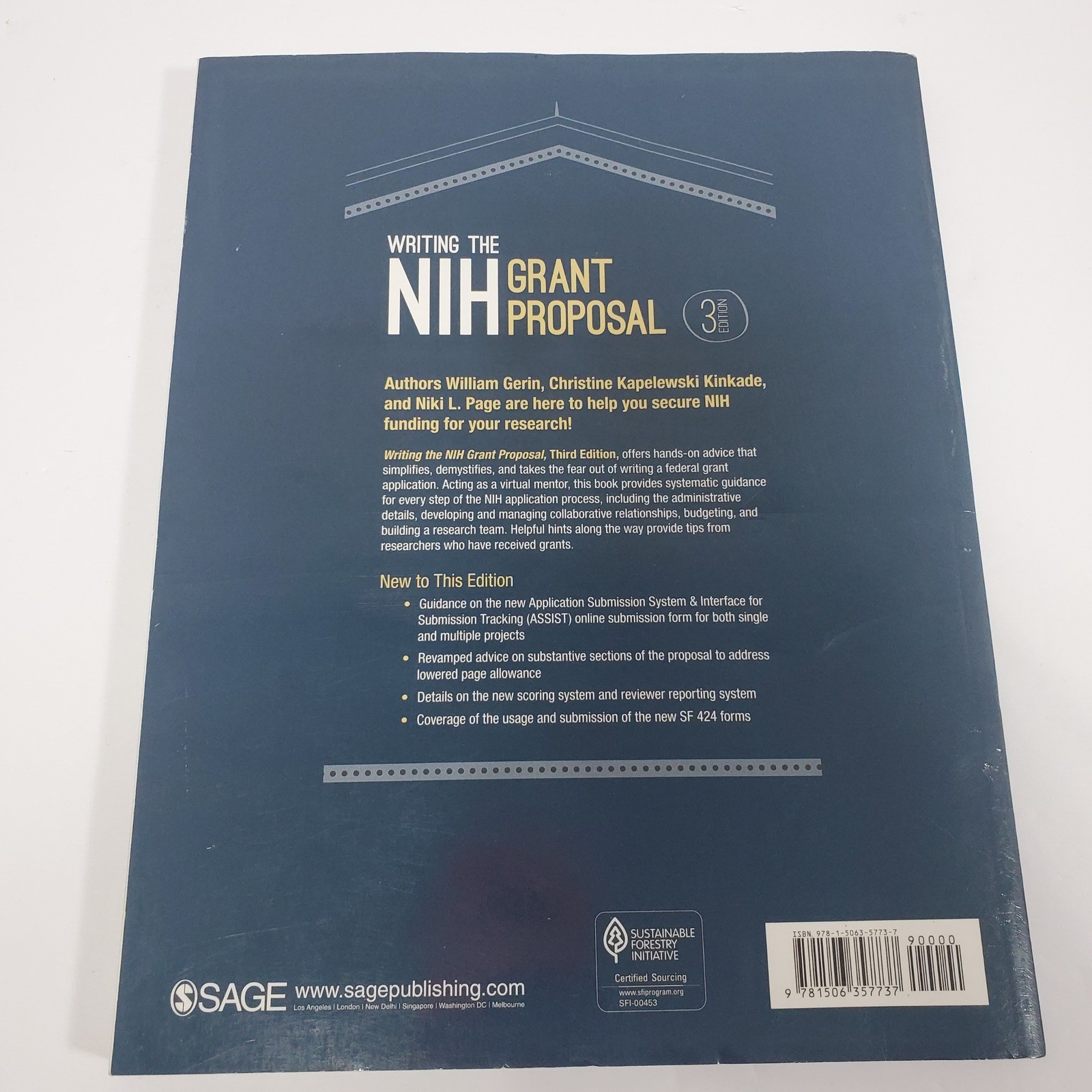 SAGE Writing the NIH Grant Proposal Textbook 3rd Edition Blue Good 10637
