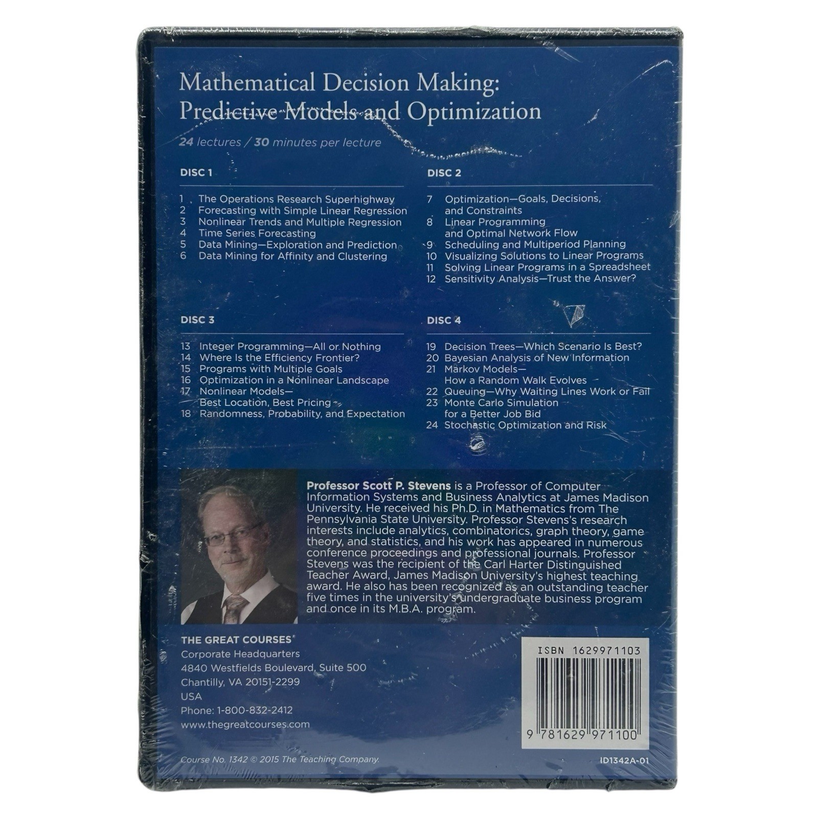 Mathematical Decision Making Predictive Models and Optimization DVDs & Book New