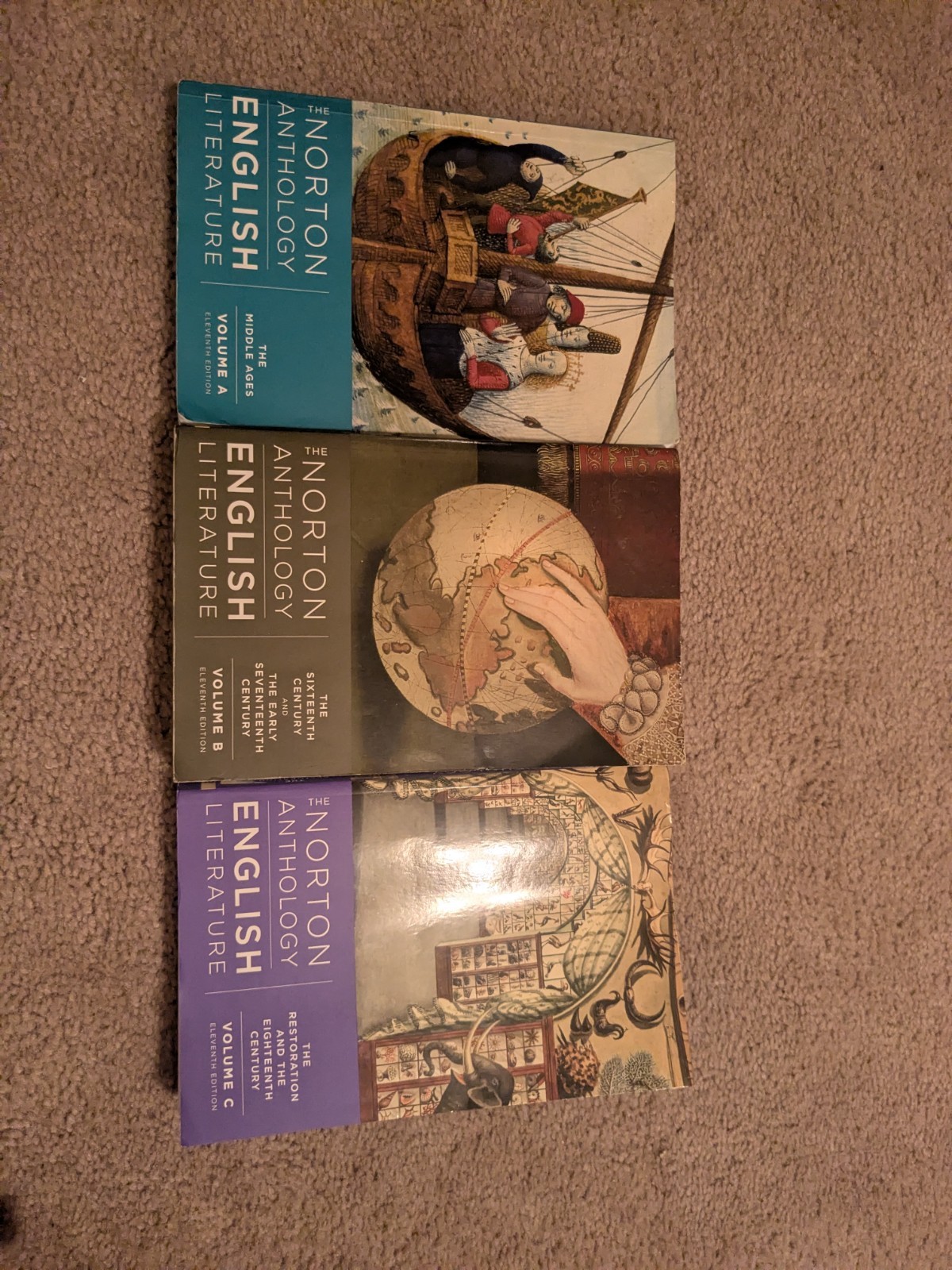 Norton Anthology of English Literature Set Volumes A, B, and C 11th Edition