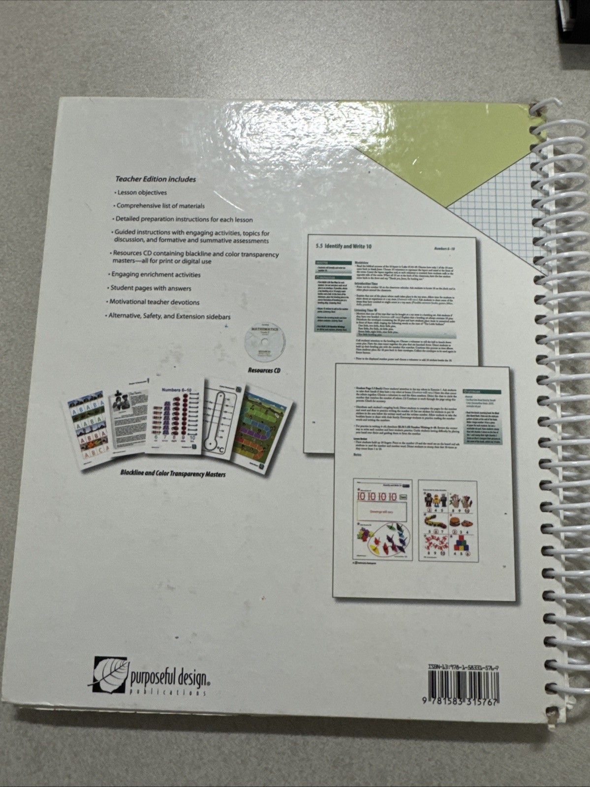 ACSI Purposeful Design Mathematics- Grade K Teacher Edition, 2nd Edition