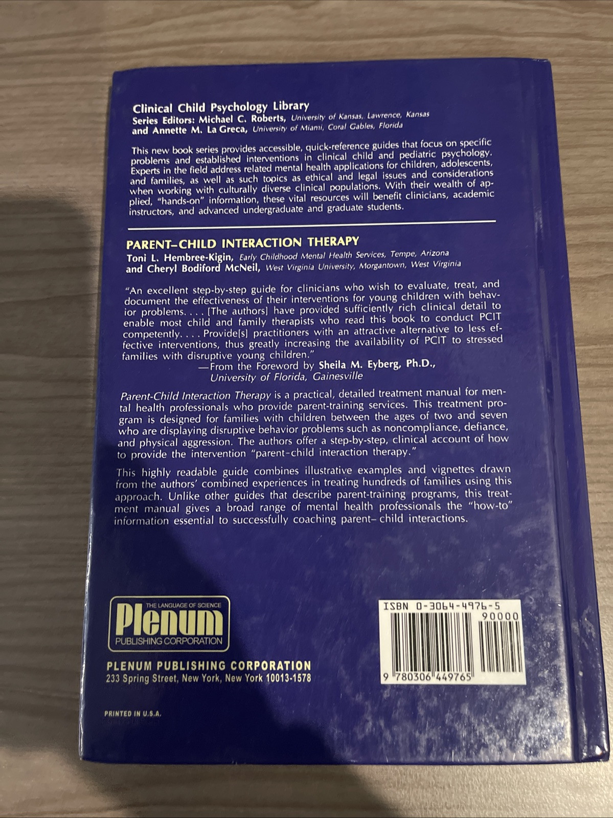 Parent-Child Interaction Therapy (Clinical Child Psychology Library), Toni L. He