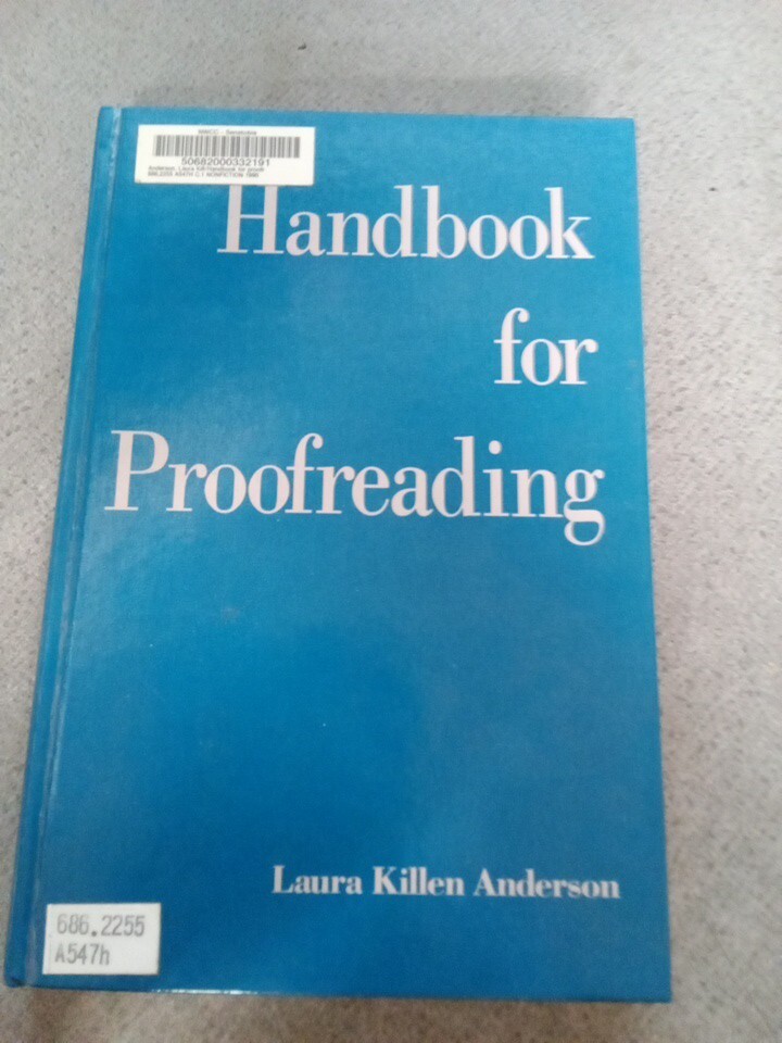 Handbook for Proofreading by Laura Killen Anderson Hardcover