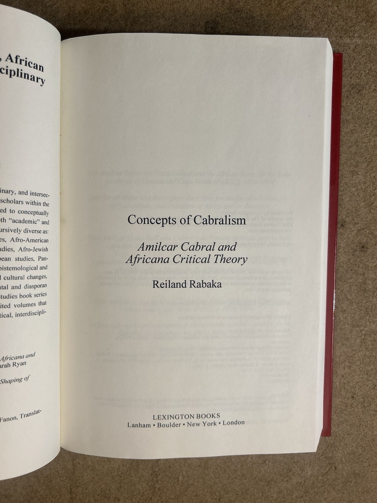 CONCEPTS OF CABRALISM. AMILCAR CABRAL AND AFRICANA