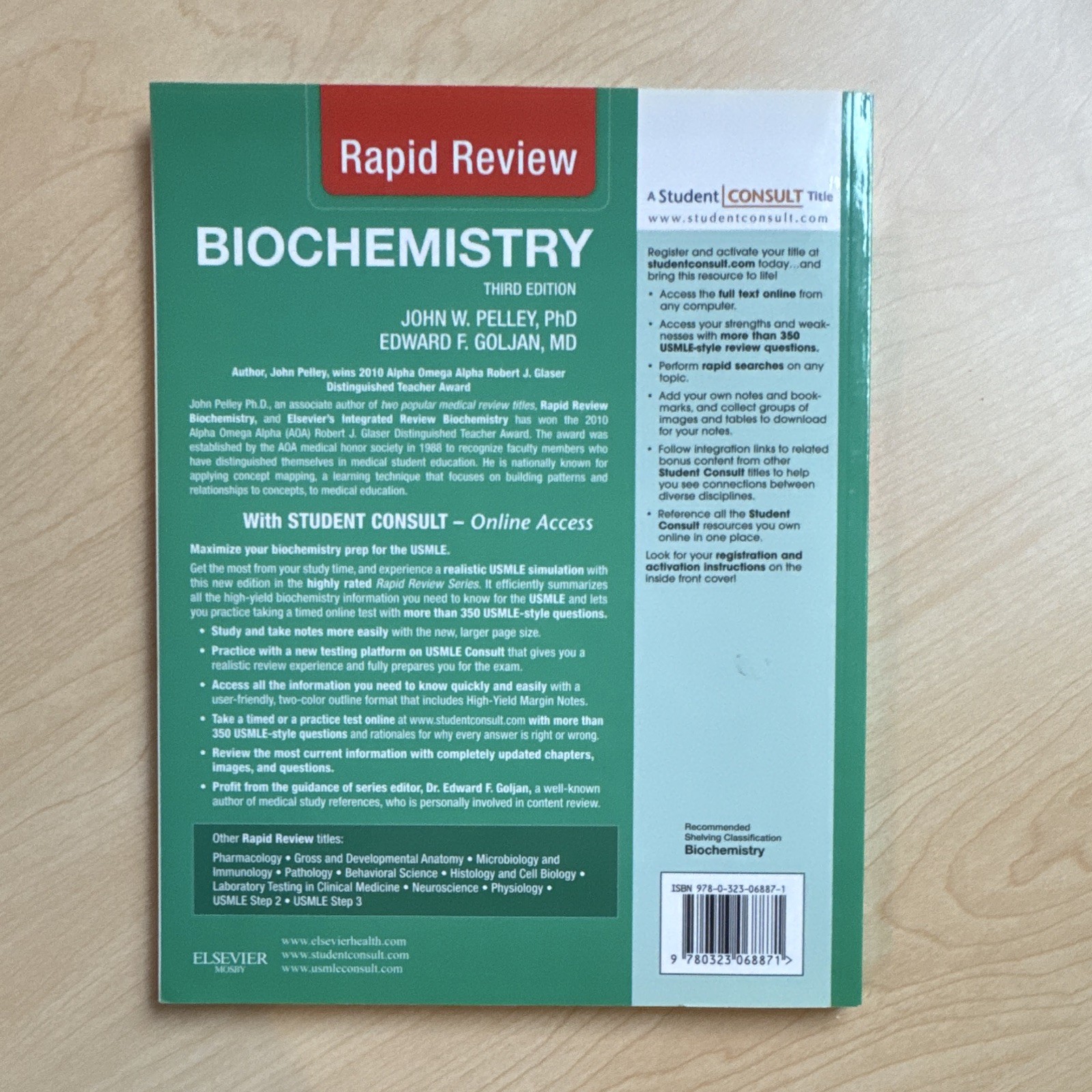Elsevier Mosby Rapid Review Biochemistry 3rd Ed PB Pelley Goljan Online