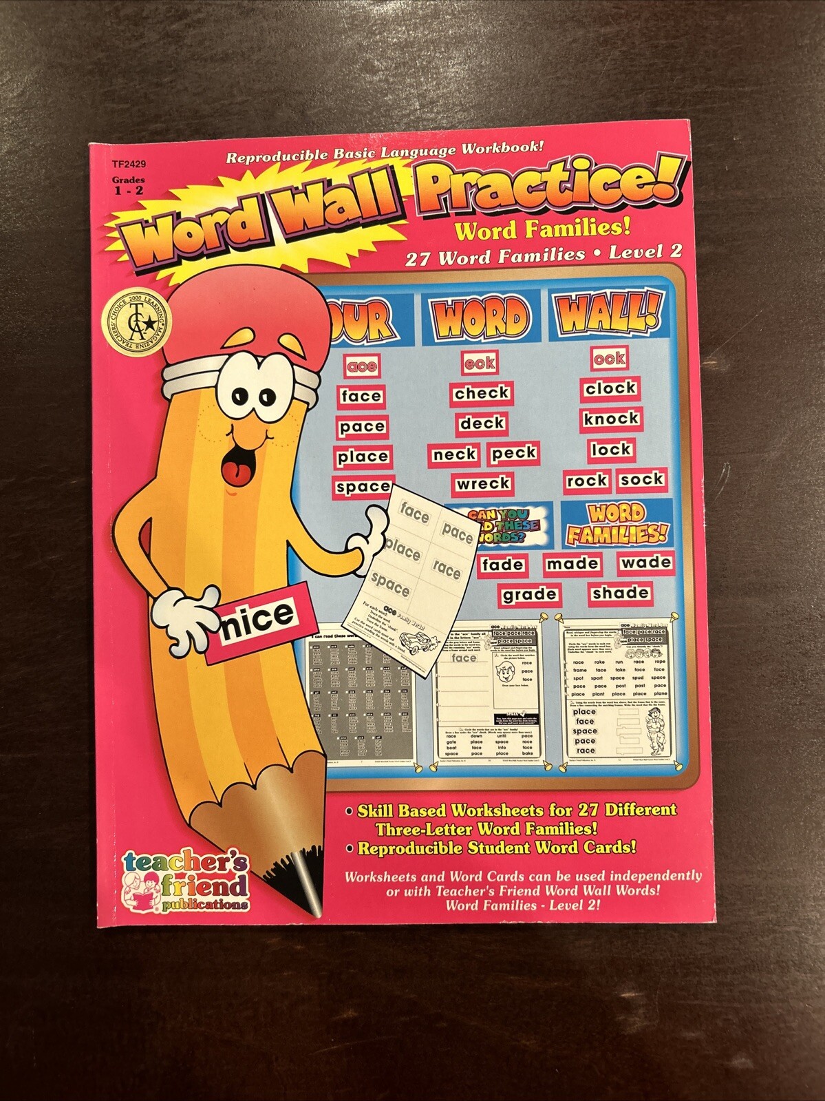 Word Wall Practice Teacher Resource Book Word Families, Language Workbook