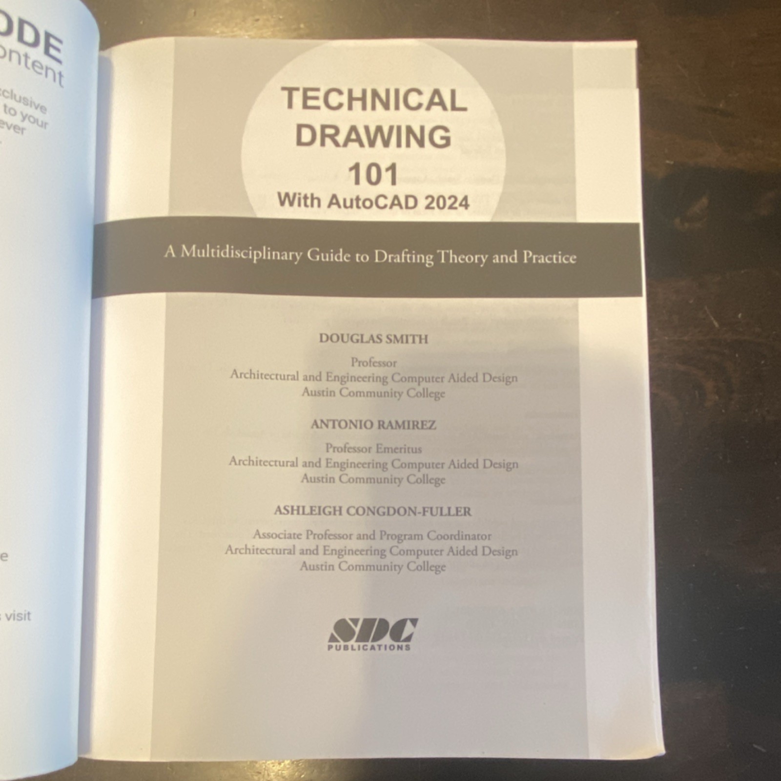 SDC Publications Technical Drawing 101 AutoCAD 2024 Smith Ramirez Access Code