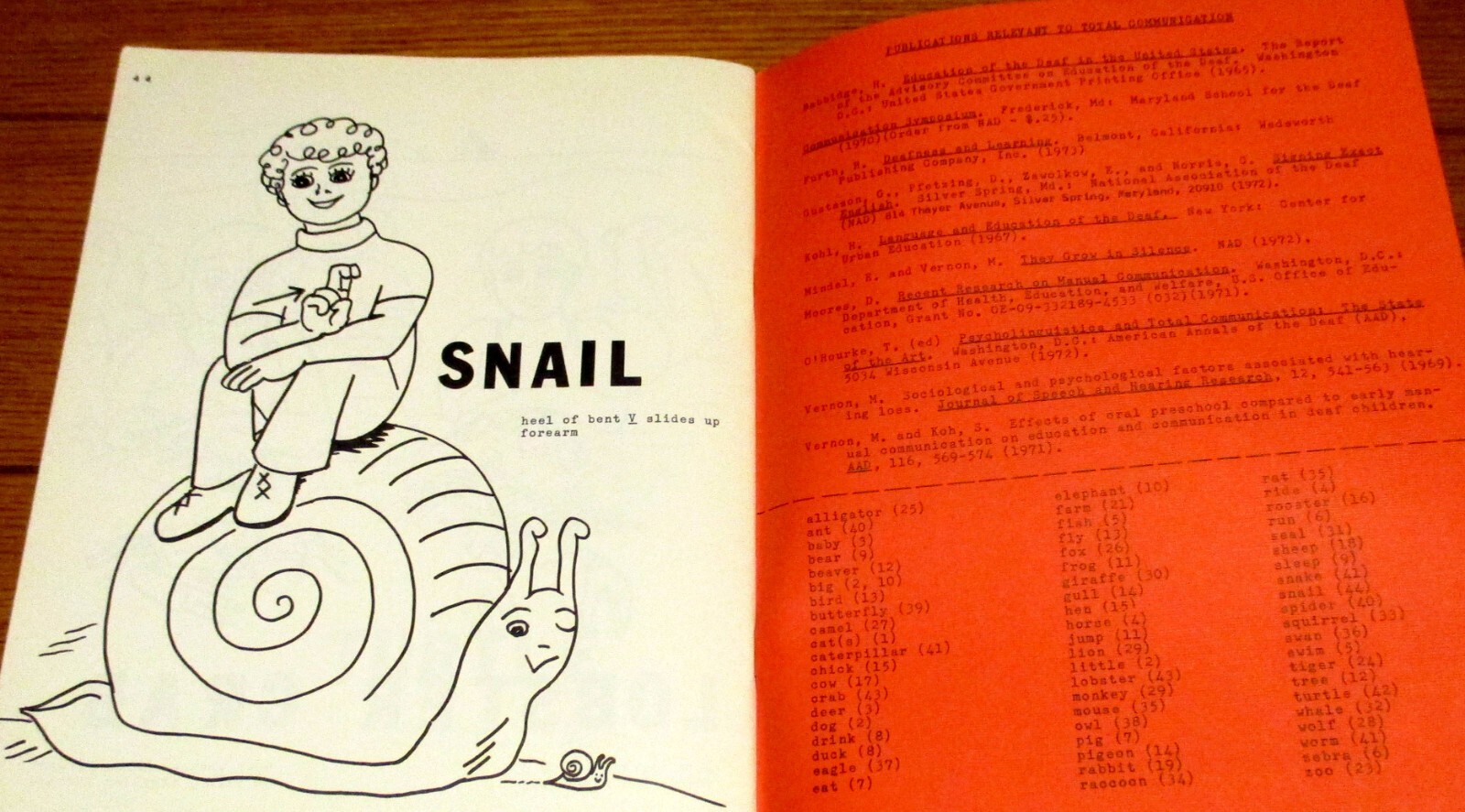 1973 Home in Signs and Animals in Signs Deaf Learning Children Books 44 Pages