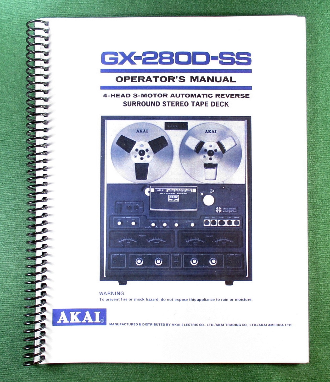 Akai GX-280D-SS Instruction Manual: Full Color 20 Pages & Protective Covers!