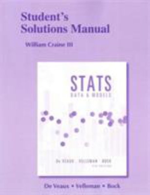 Student’s Solutions Manual for Stats : Data and Models Paperback