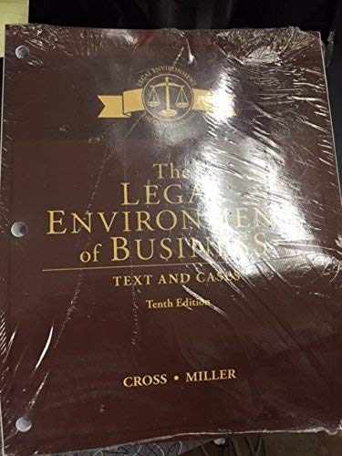 The Legal Environment of Business: Text – Loose Leaf, by Cross Frank B.; – New