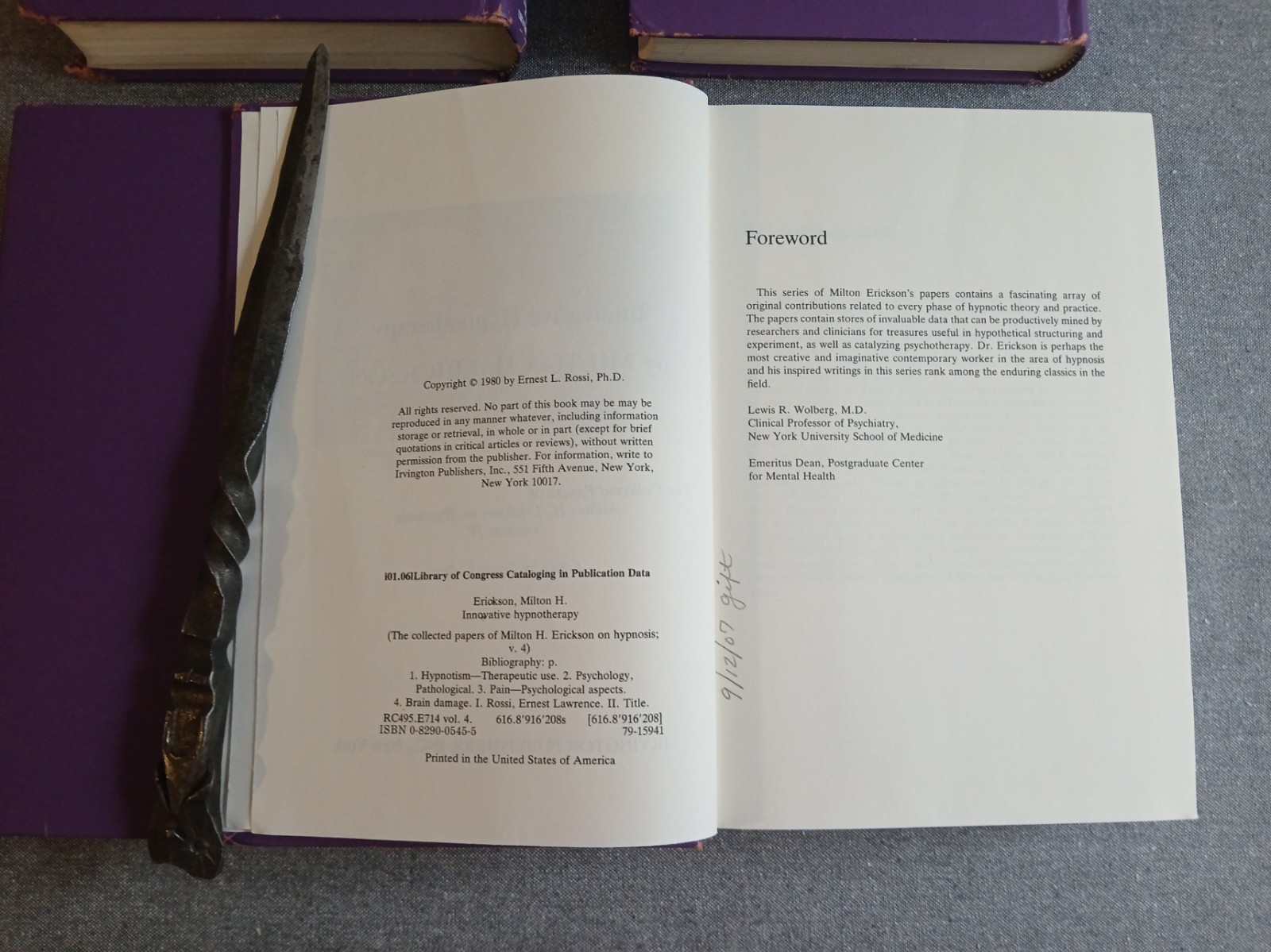 Collected Papers of Milton H. Erickson, Vol I, II, III, IV – 1980 – Hardcover