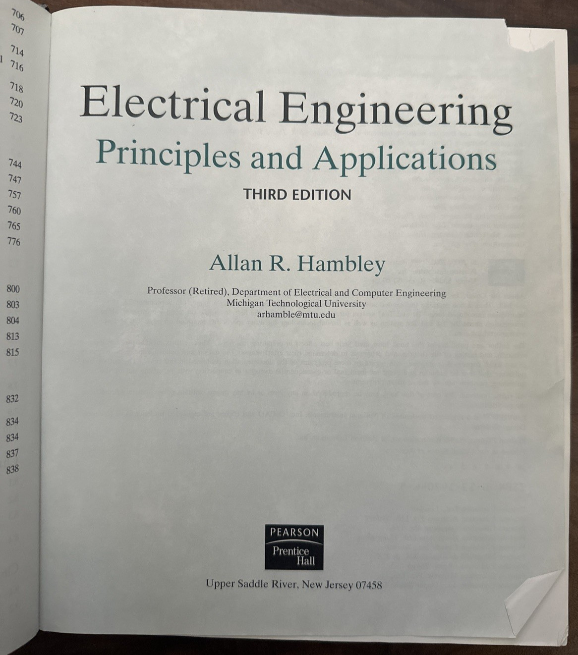Electrical Engineering, Principles and Applications, 3rd Ed, Hardcover CD-ROM