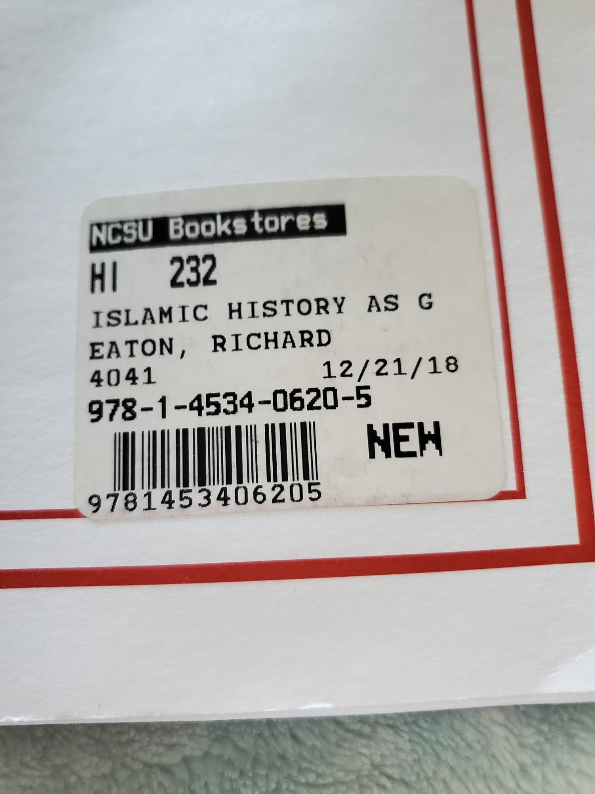 Islamic History As Global History Richard M Eaton English spiral bound ncsu