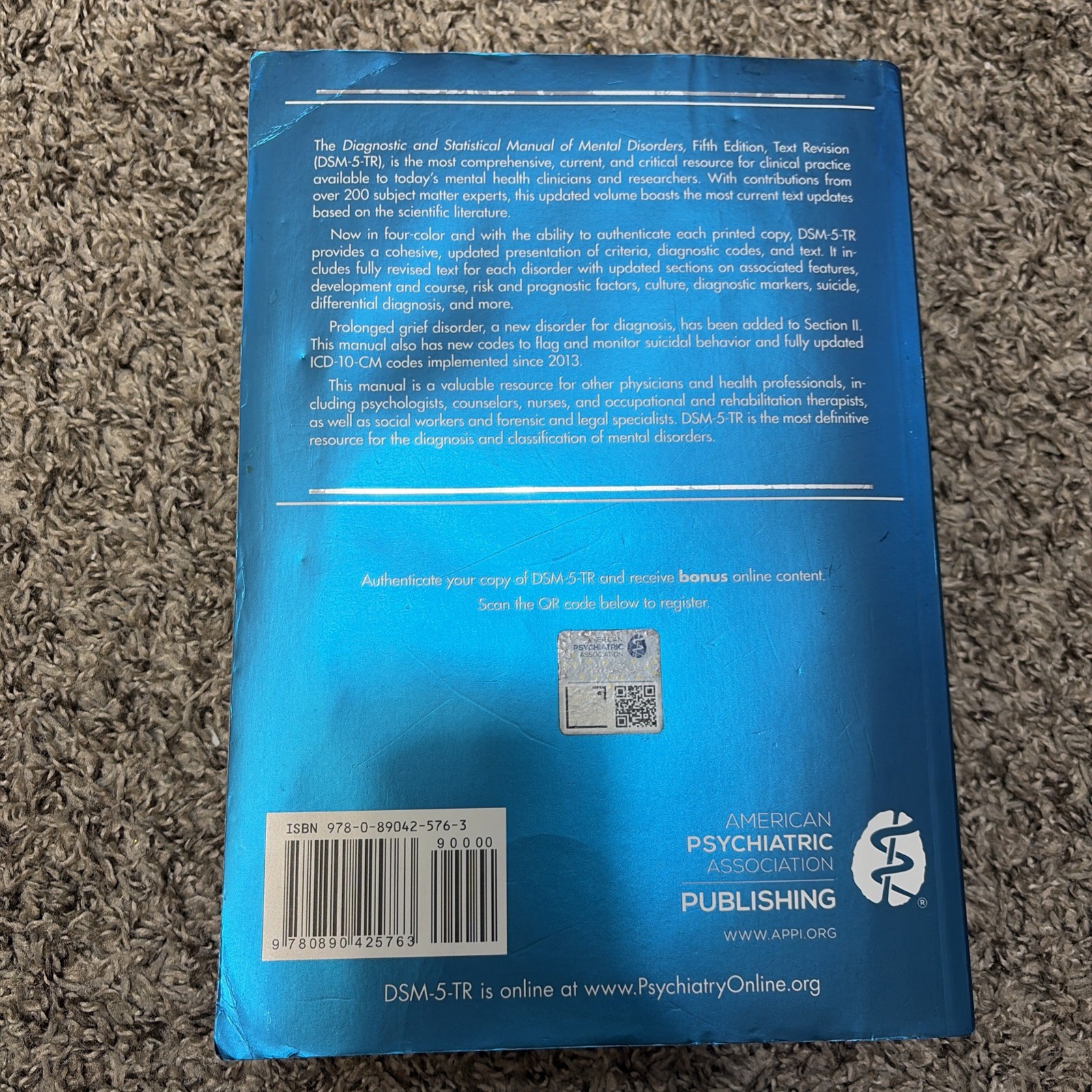 Diagnostic and Statistical Manual of Mental Disorders DSM-5-TR, 5th Ed, Damaged