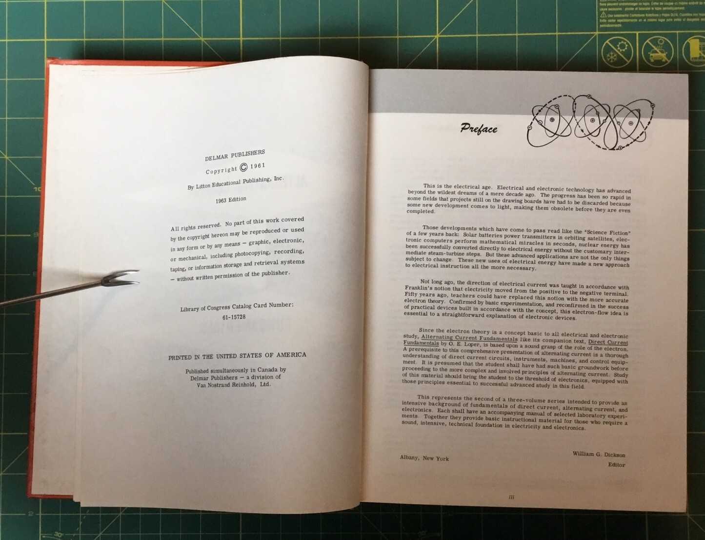 1963 ALTERNATING CURRENT FUNDAMENTALS TEXT BOOK by John R. Duff, 442 Pages