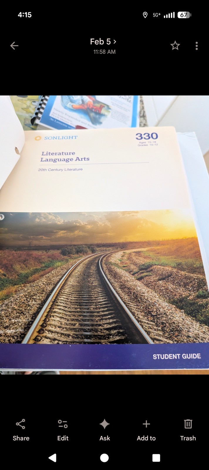 Sonlight 330 Literature and Language Arts Student Guide