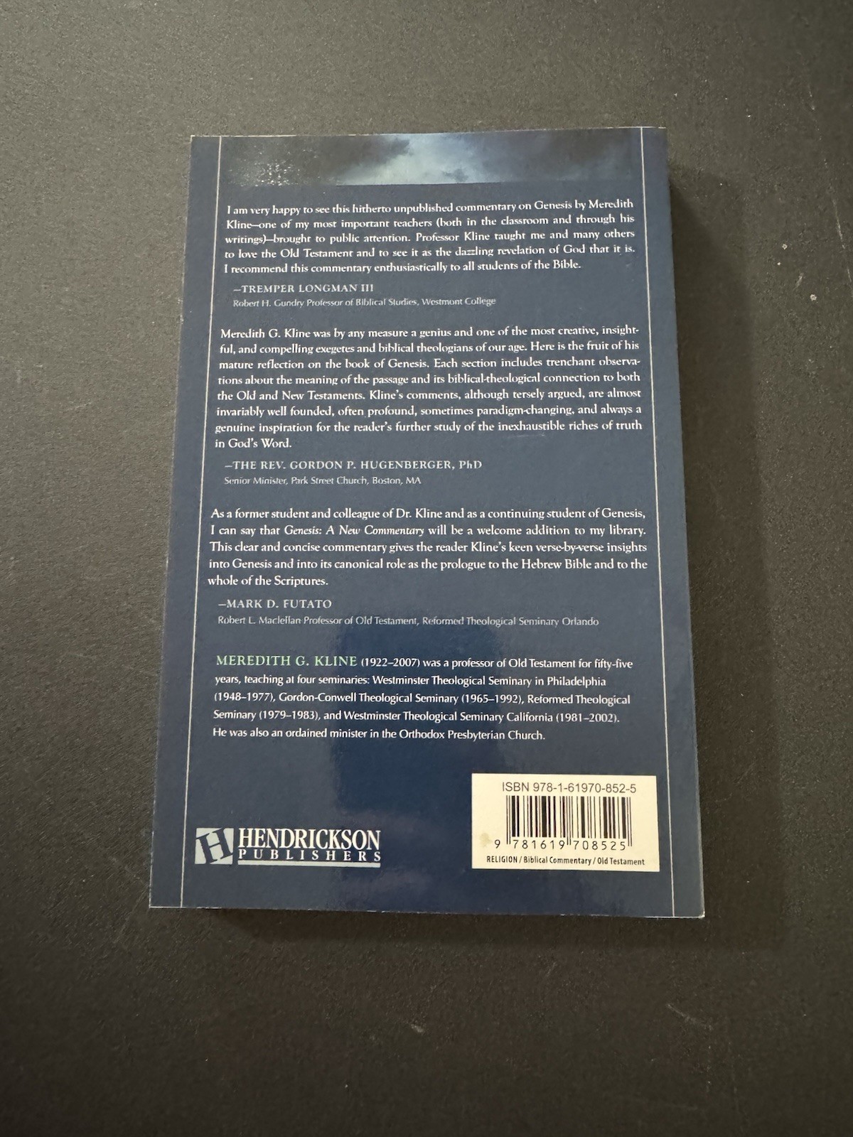 Genesis A New Commentary Meredith G Kline 2016 Paperback Theology Bible