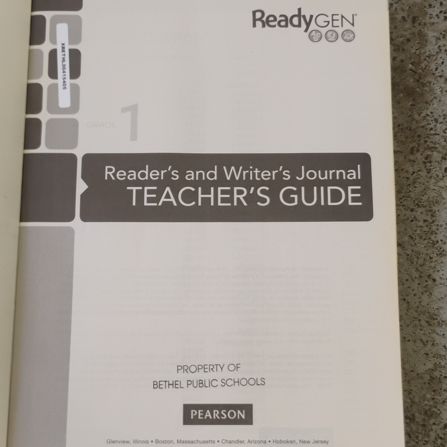 Pearson ReadyGEN Grade 1 Reader’s & Writer’s Journal Teacher’s Guide