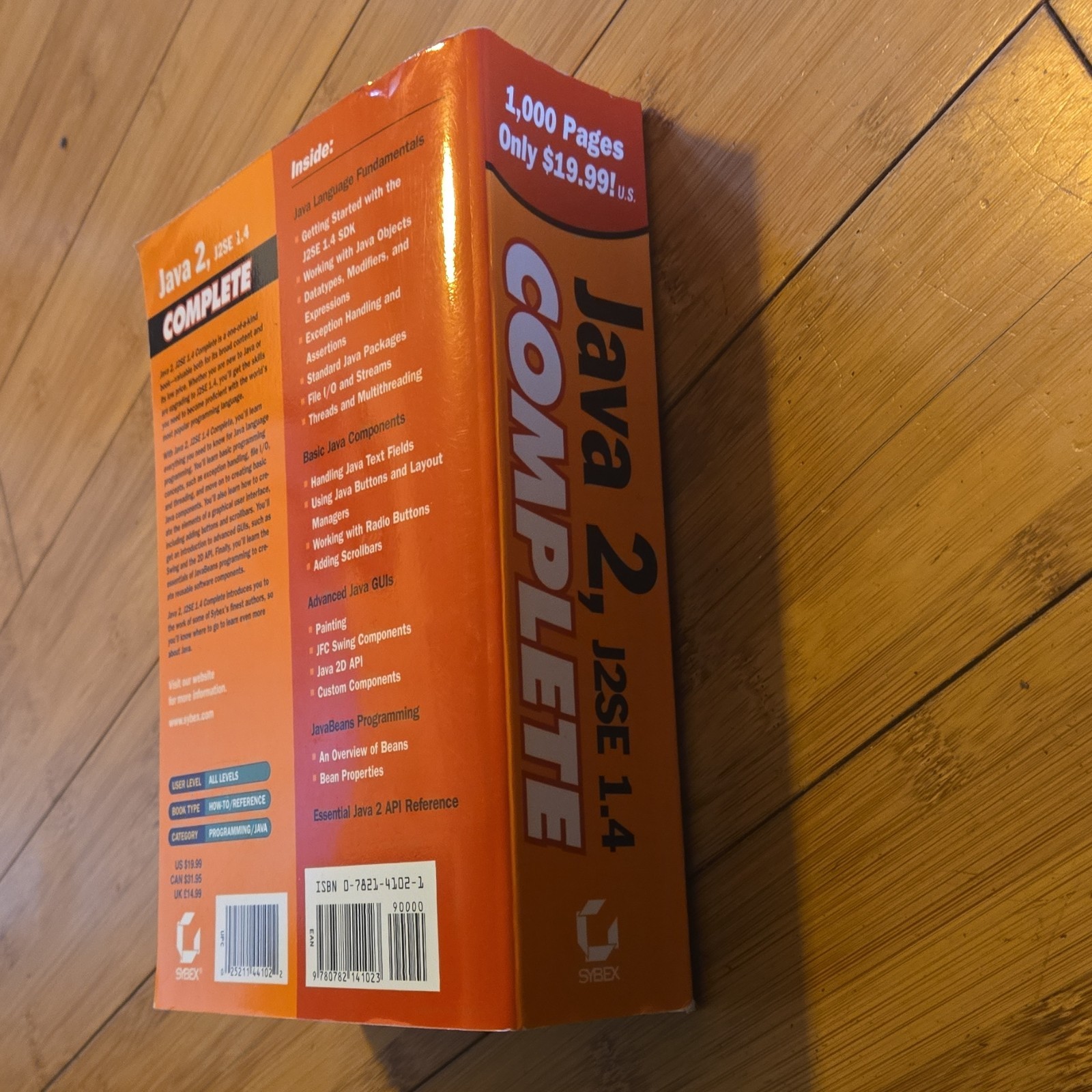Java 2, J2SE 1.4 Complete by Sybex Paperback Programming 1st Ed 1000 Pages