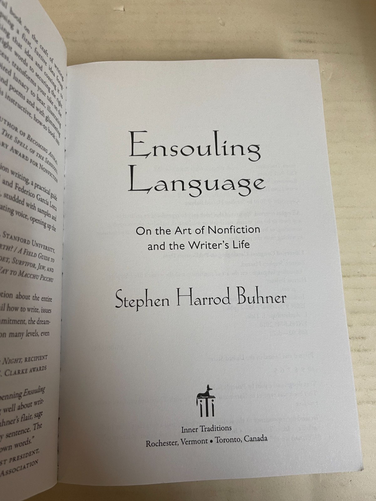 Ensouling Language by Stephen Harrod Buhner