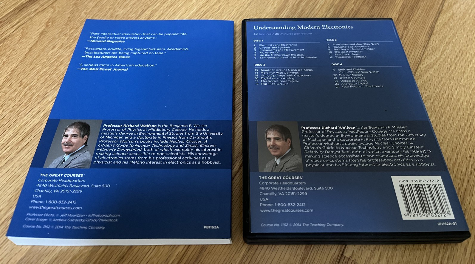 The Great Course: Understanding Modern Electronics by Richard Wolfson DVD/Book