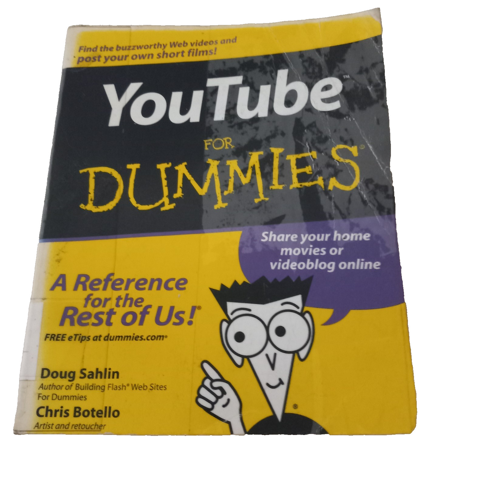 YouTube For Dummies Vintage Paperback Reference Guide 386 Pages Fair Condition