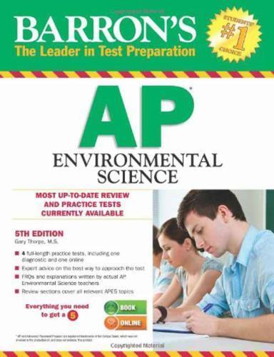 Barron’s AP Environmental Science – 1438001320, paperback, Thorpe MS, new