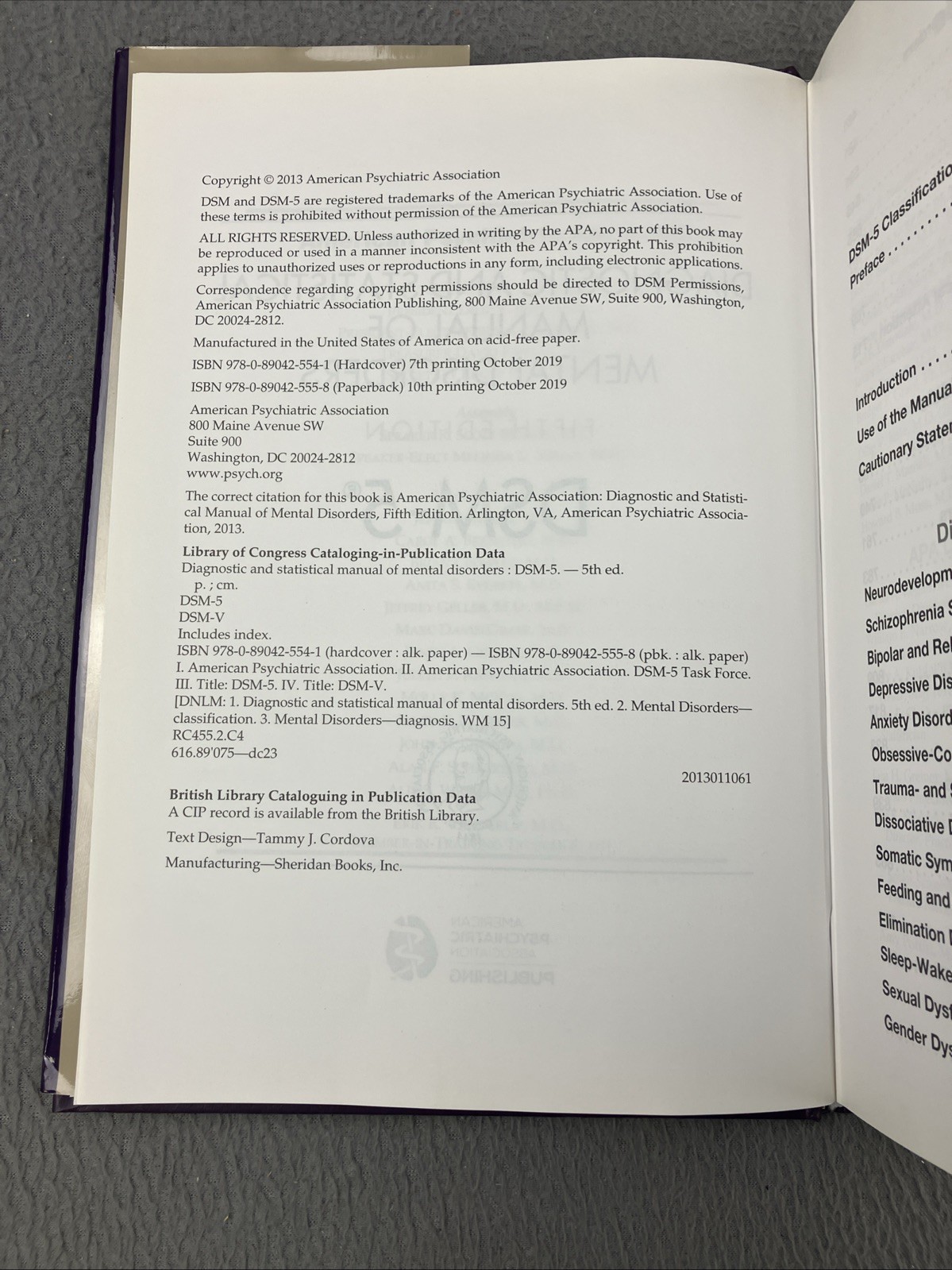 DSM-5: Diagnostic and Statistical Manual of Mental Disorders 5th Ed – 2013 HC/DJ